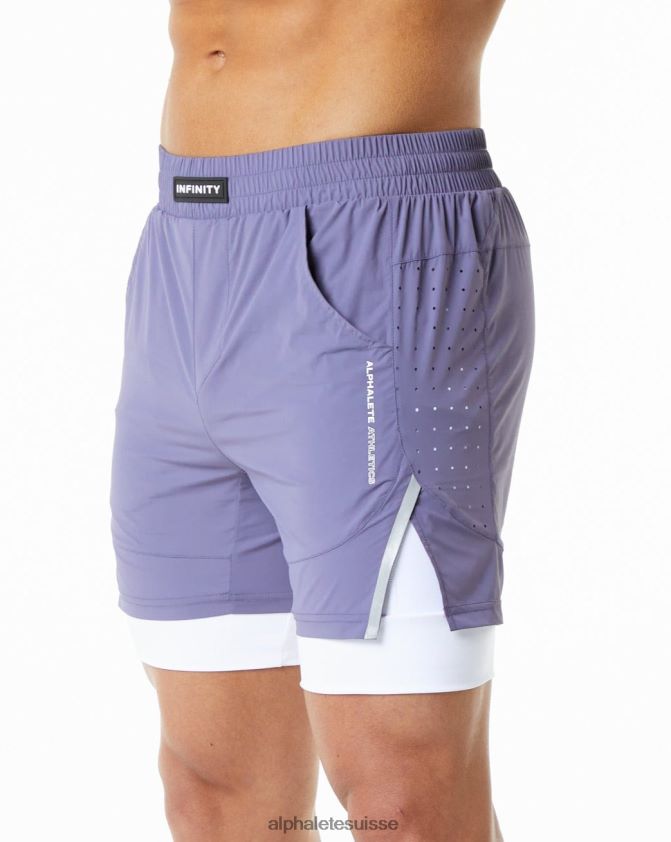Hommes vêtements 46FZDN701 Alphalete vitesse infinie courte 5,5" violet numérique violet