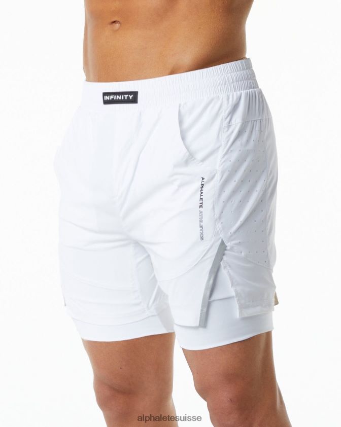 Hommes vêtements 46FZDN702 Alphalete vitesse infinie courte 5,5" blanc