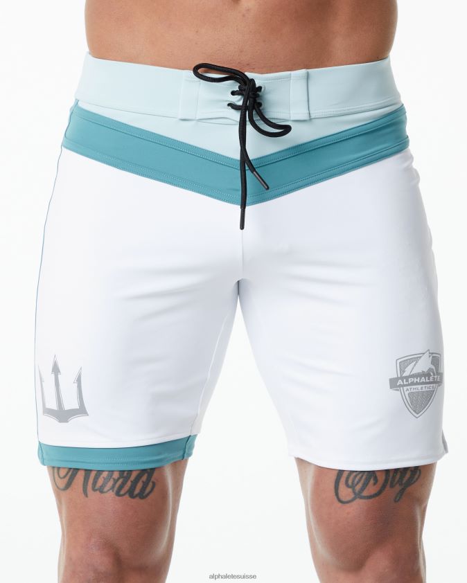 Hommes vêtements 46FZDN743 Alphalete short de compétition trident blanc