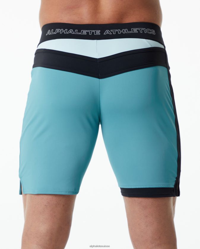 Hommes vêtements 46FZDN744 Alphalete short de compétition trident sarcelle
