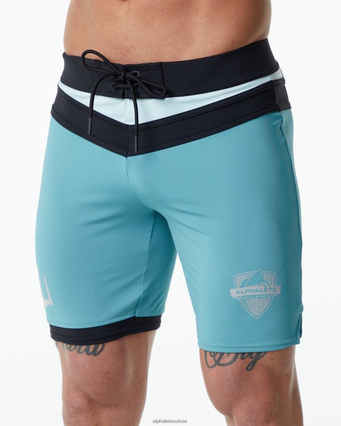 Hommes vêtements 46FZDN744 Alphalete short de compétition trident sarcelle