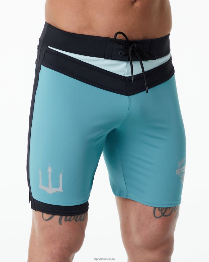Hommes vêtements 46FZDN744 Alphalete short de compétition trident sarcelle
