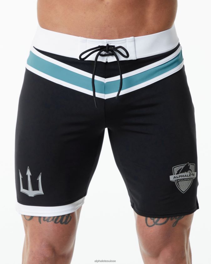Hommes vêtements 46FZDN745 Alphalete short de compétition trident noir