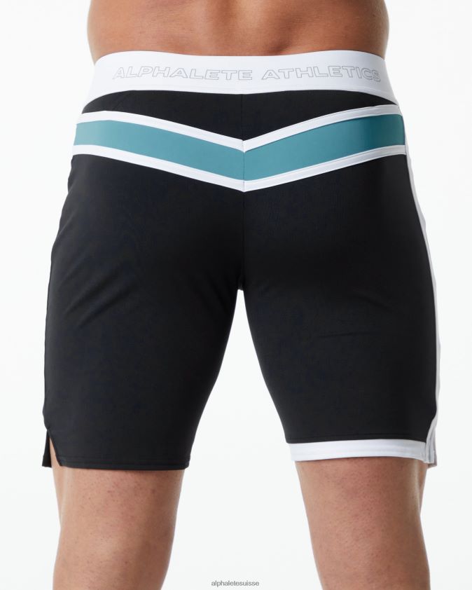 Hommes vêtements 46FZDN745 Alphalete short de compétition trident noir