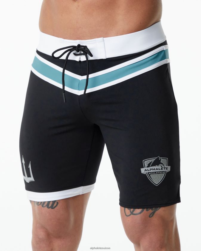 Hommes vêtements 46FZDN745 Alphalete short de compétition trident noir