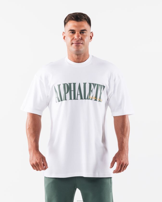 Hommes vêtements 46FZDN489 Alphalete tee-shirt république blanc