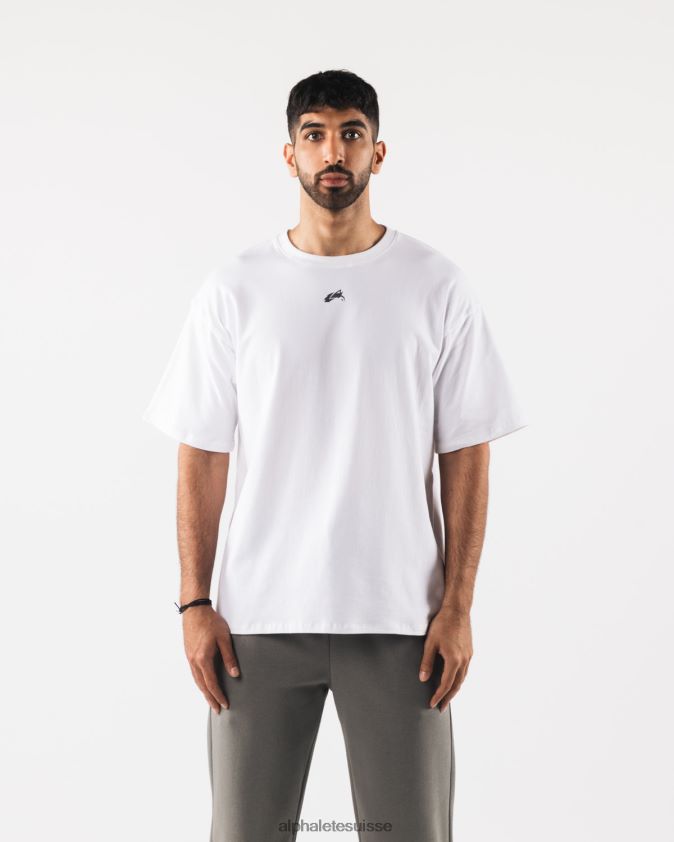 Hommes vêtements 46FZDN490 Alphalete té aligné blanc/étain