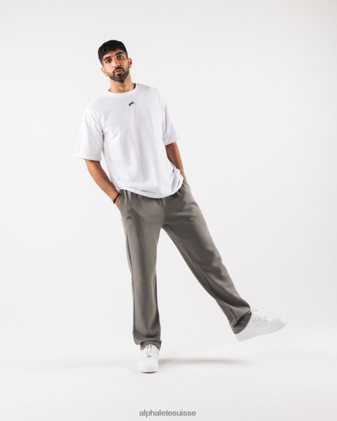 Hommes vêtements 46FZDN490 Alphalete té aligné blanc/étain