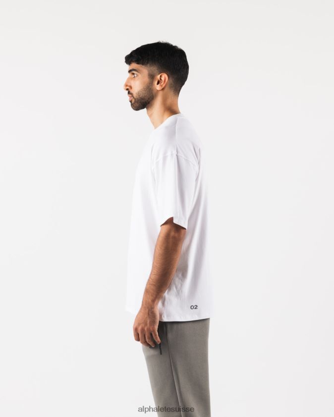 Hommes vêtements 46FZDN490 Alphalete té aligné blanc/étain