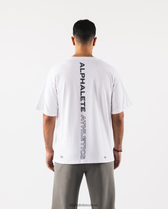 Hommes vêtements 46FZDN490 Alphalete té aligné blanc/étain