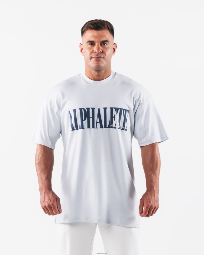 Hommes vêtements 46FZDN495 Alphalete tee-shirt république bleu halogène