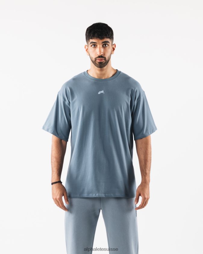 Hommes vêtements 46FZDN497 Alphalete té aligné bleu glacier