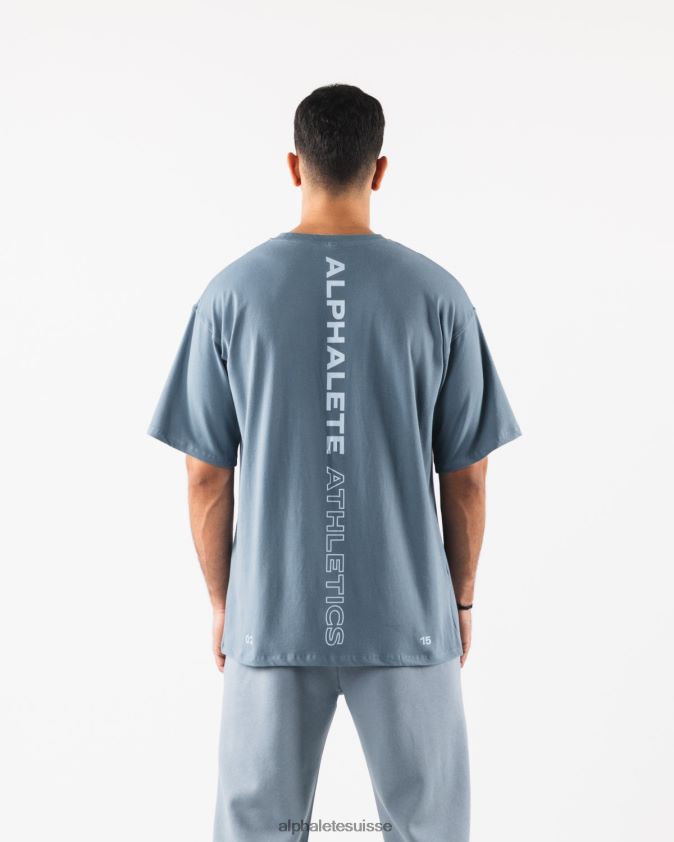 Hommes vêtements 46FZDN497 Alphalete té aligné bleu glacier