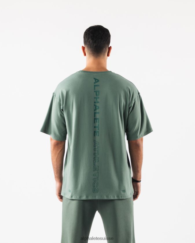 Hommes vêtements 46FZDN499 Alphalete té aligné vert sauge
