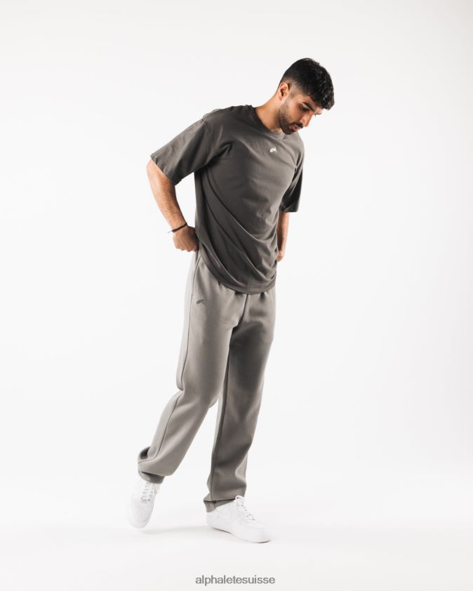 Hommes vêtements 46FZDN501 Alphalete té aligné marron étain