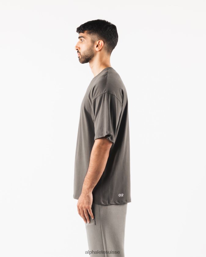 Hommes vêtements 46FZDN501 Alphalete té aligné marron étain