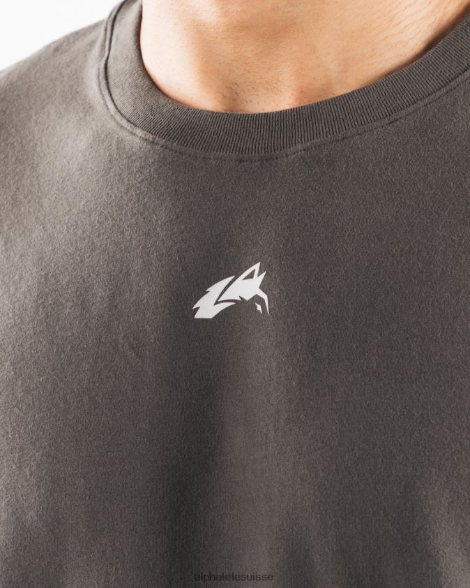 Hommes vêtements 46FZDN501 Alphalete té aligné marron étain