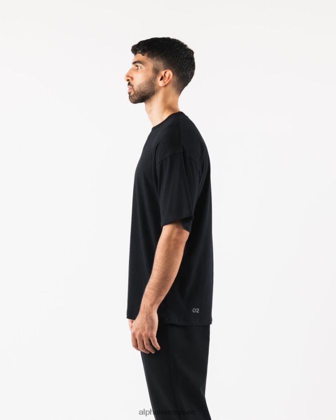 Hommes vêtements 46FZDN502 Alphalete té aligné noir
