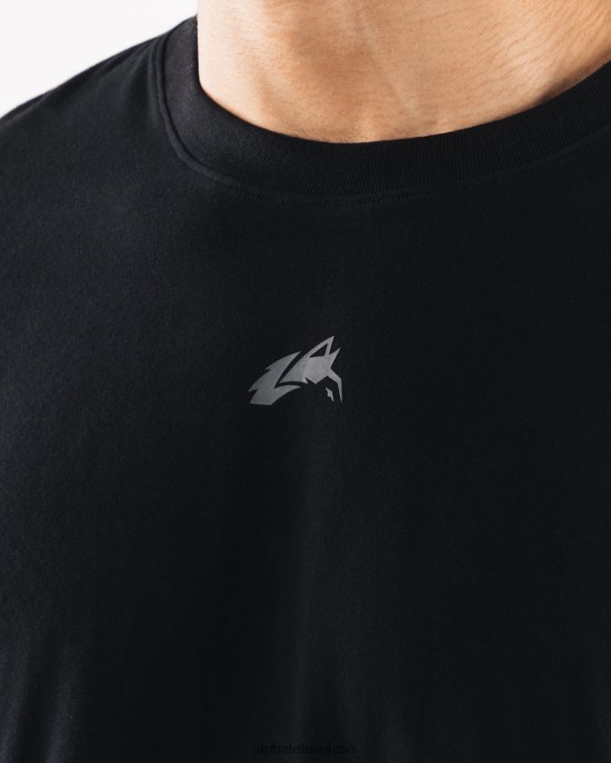 Hommes vêtements 46FZDN502 Alphalete té aligné noir