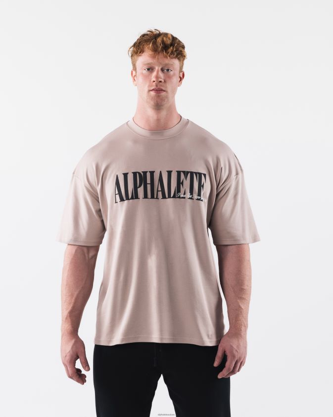 Hommes vêtements 46FZDN503 Alphalete tee-shirt république ambiance marron