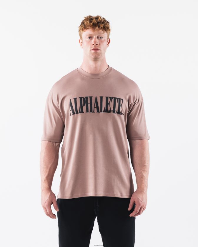 Hommes vêtements 46FZDN504 Alphalete tee-shirt république bois de cerf brun