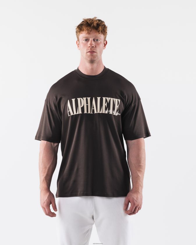 Hommes vêtements 46FZDN505 Alphalete tee-shirt république café turc brun