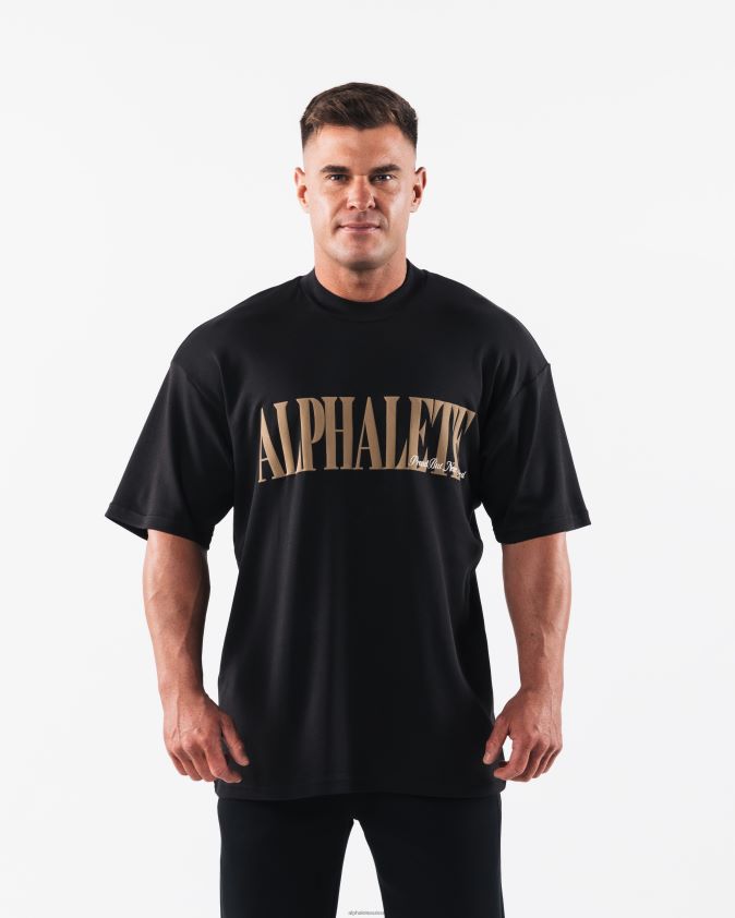 Hommes vêtements 46FZDN506 Alphalete tee-shirt république noir