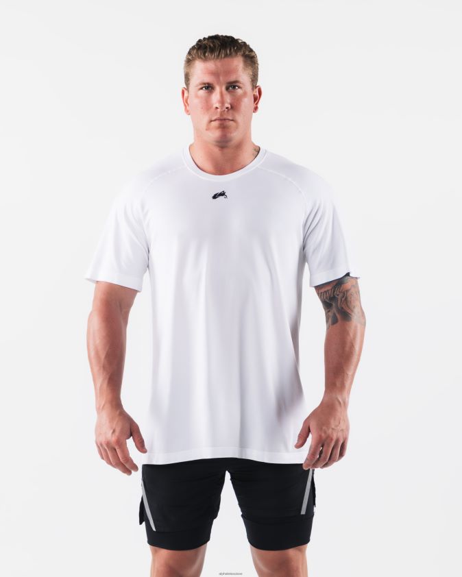 Hommes vêtements 46FZDN508 Alphalete tee-shirt airtech tête de loup blanc