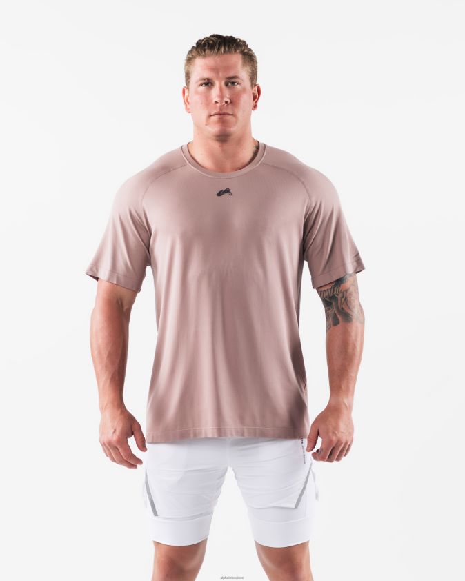 Hommes vêtements 46FZDN514 Alphalete tee-shirt airtech tête de loup marron porcelaine