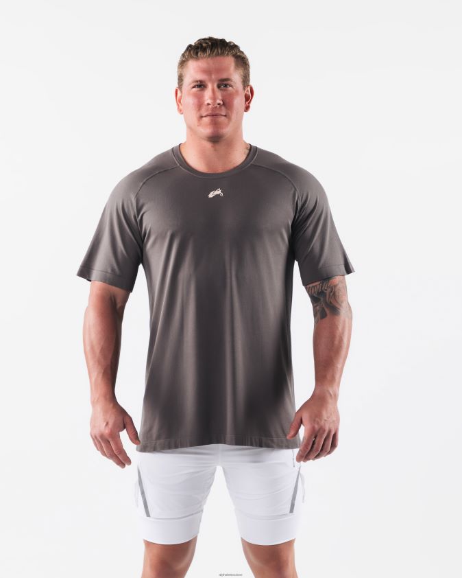 Hommes vêtements 46FZDN518 Alphalete tee-shirt airtech tête de loup gris béton poussiéreux