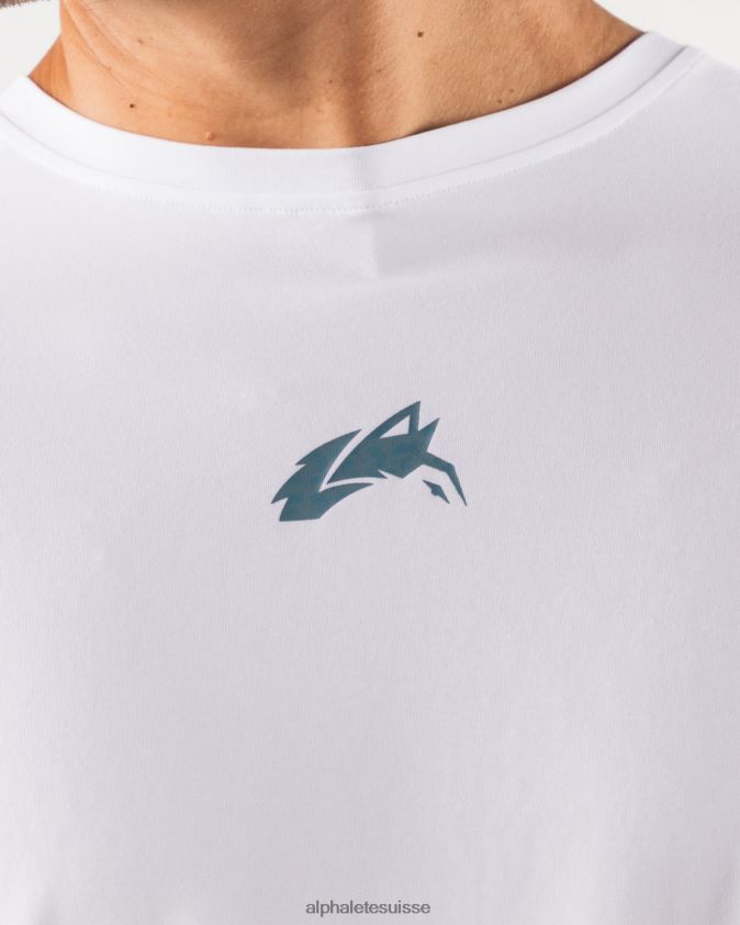 Hommes vêtements 46FZDN525 Alphalete t-shirt à imprimé cachemire tête de loup blanc