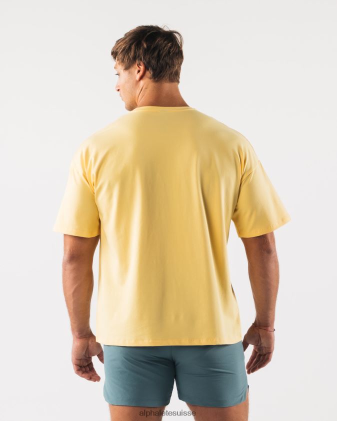Hommes vêtements 46FZDN527 Alphalete t-shirt à imprimé cachemire tête de loup jaune