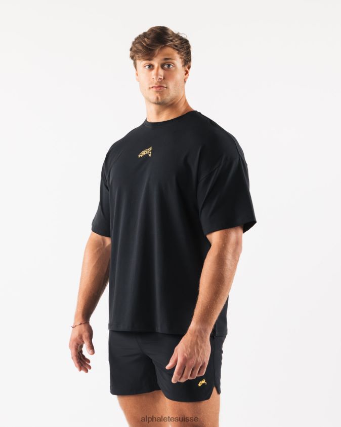 Hommes vêtements 46FZDN531 Alphalete t-shirt à imprimé cachemire tête de loup noir