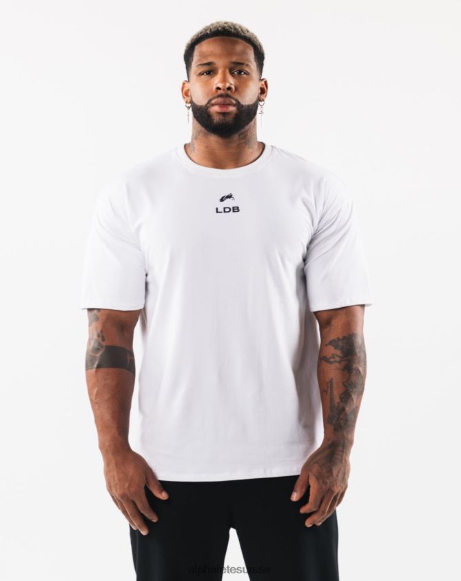 Hommes vêtements 46FZDN533 Alphalete t-shirt à écusson brossé blanc