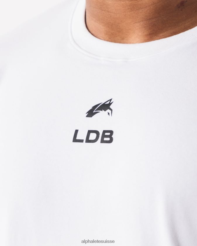 Hommes vêtements 46FZDN533 Alphalete t-shirt à écusson brossé blanc