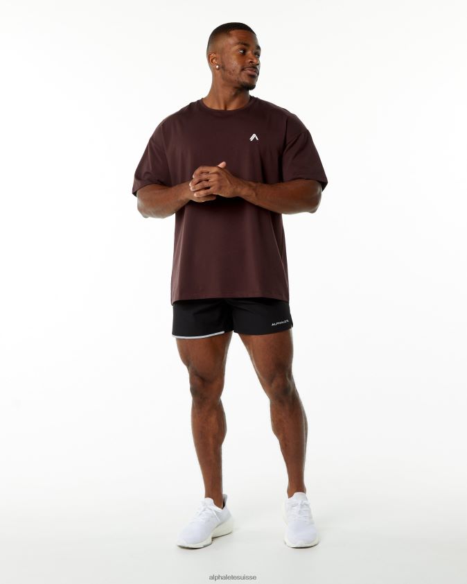 Hommes vêtements 46FZDN551 Alphalete tee-shirt emblème rouge bordeaux