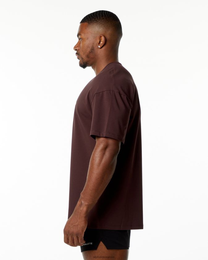 Hommes vêtements 46FZDN551 Alphalete tee-shirt emblème rouge bordeaux