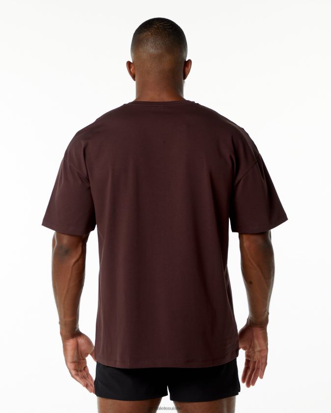 Hommes vêtements 46FZDN551 Alphalete tee-shirt emblème rouge bordeaux