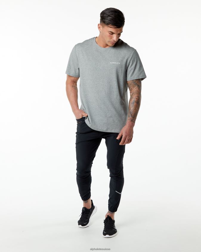 Hommes vêtements 46FZDN553 Alphalete t-shirt classique gris chiné
