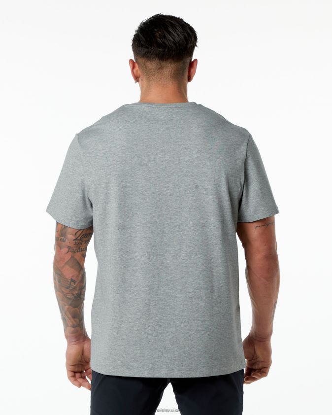 Hommes vêtements 46FZDN553 Alphalete t-shirt classique gris chiné