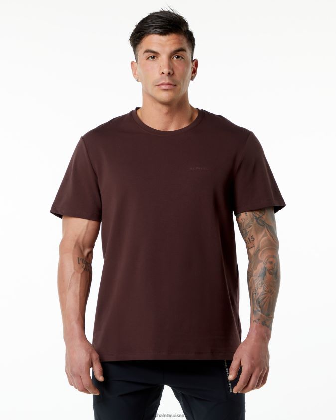Hommes vêtements 46FZDN554 Alphalete t-shirt classique rouge bordeaux