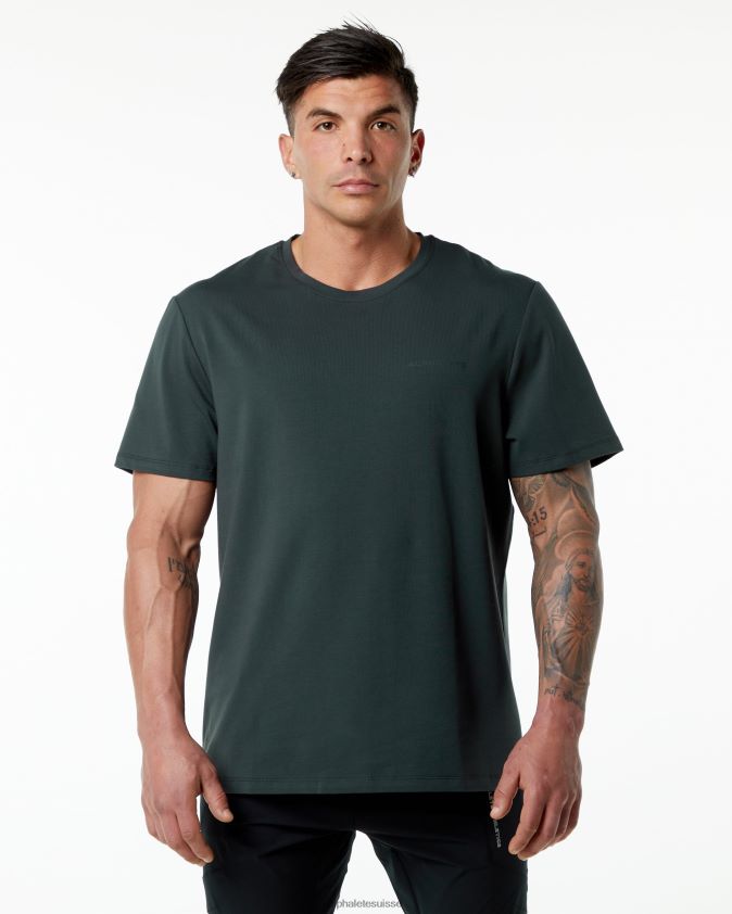 Hommes vêtements 46FZDN557 Alphalete t-shirt classique vert Chasseur