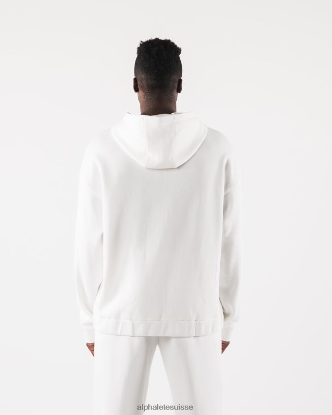 Hommes vêtements 46FZDN608 Alphalete veste entièrement zippée d'origine blanc