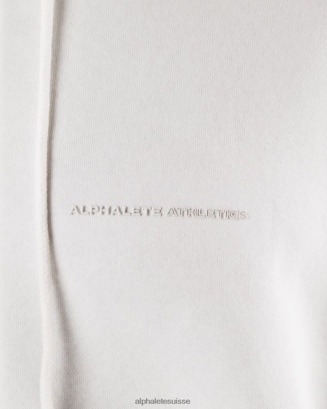 Hommes vêtements 46FZDN608 Alphalete veste entièrement zippée d'origine blanc