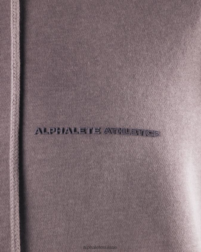 Hommes vêtements 46FZDN611 Alphalete veste entièrement zippée d'origine rose d'eau de rose