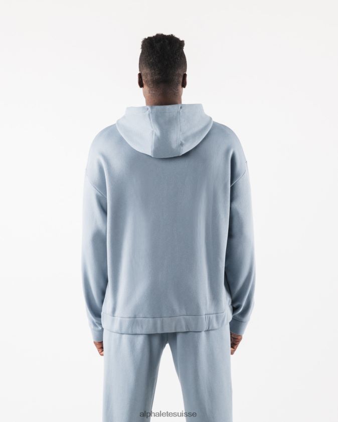 Hommes vêtements 46FZDN612 Alphalete veste entièrement zippée d'origine bleu iceberg
