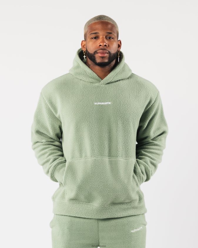 Hommes vêtements 46FZDN618 Alphalete roi à capuche vert sauge