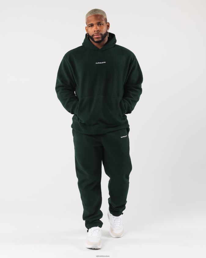 Hommes vêtements 46FZDN619 Alphalete roi à capuche vert persistant