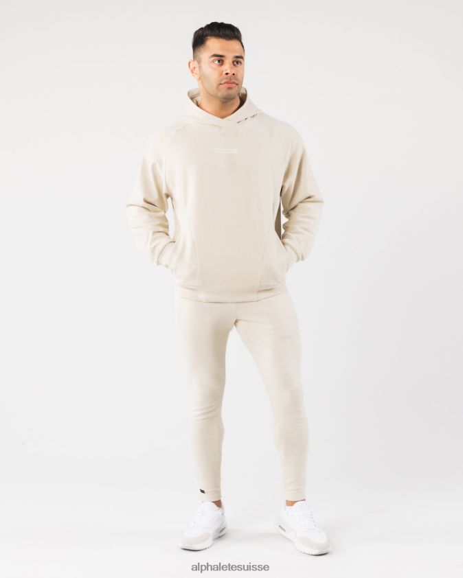 Hommes vêtements 46FZDN621 Alphalete sweat à capuche identité pro coquillage marron