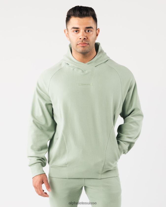 Hommes vêtements 46FZDN622 Alphalete sweat à capuche identité pro vert sauge